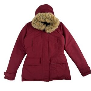 Bluenotes Women's Parka Coat X-Small  Insulated Hooded Removable Fur 4 Pockets